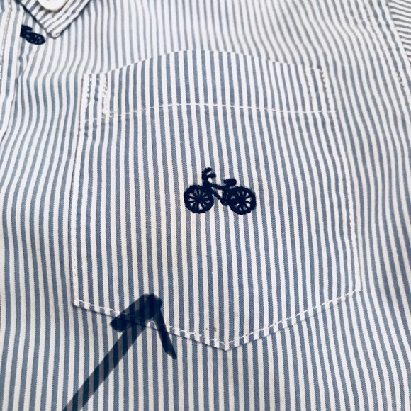 Janie and Jack Oxford blue pinstriped Button down - Picture 8 of 8
